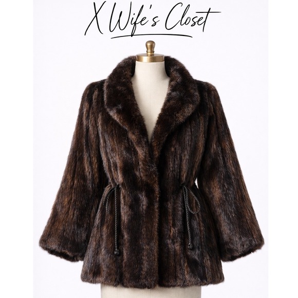 Vintage Jackets & Blazers - Vintage Mahogany Authentic Mink Fur Jacket